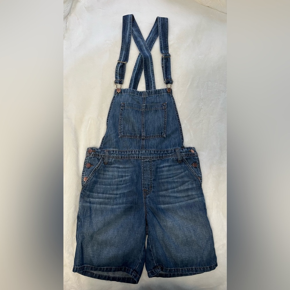 J Brand Denim Short Overalls in Blue